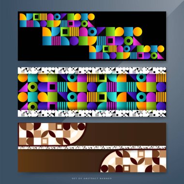 Düz renkli mozaik desenli pankart arkaplanı