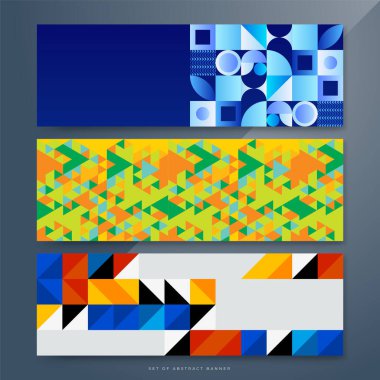 Düz renkli mozaik desenli pankart arkaplanı