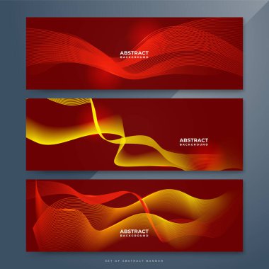 Teknoloji sunumu için asgari soyut arkaplan. Soyut lüks parlayan çizgiler koyu kırmızı arka planda üst üste binmiş. Modern gradyan dalga çizgileri. Gelecekçi teknoloji konsepti.