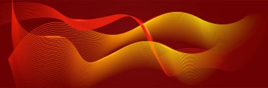 Teknoloji sunumu için asgari soyut arkaplan. Soyut lüks parlayan çizgiler koyu kırmızı arka planda üst üste binmiş. Modern gradyan dalga çizgileri. Gelecekçi teknoloji konsepti.