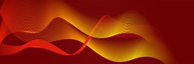 Teknoloji sunumu için asgari soyut arkaplan. Soyut lüks parlayan çizgiler koyu kırmızı arka planda üst üste binmiş. Modern gradyan dalga çizgileri. Gelecekçi teknoloji konsepti.