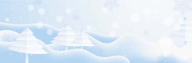 Kar taneli Noel afişi, Xmas parlak ışıkları ve köknar palmiye dalları. Yatay Noel posterleri, tebrik kartları, başlıklar, web sitesi.