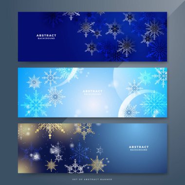 Kar tanesi sınır dekorasyonlu soyut Noel afişi. Poster, tebrik kartı, geniş pankart, duvar kağıdı, dekor, başlık, iniş sayfası için Noel arkaplanı