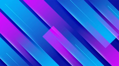 Geometrik dinamik şekiller ve hız hareket şekilleriyle soyut mavi ve pembe arkaplan