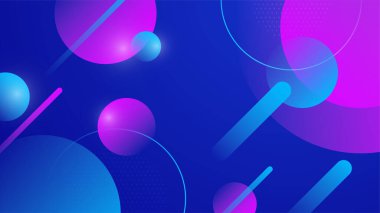 Geometrik dinamik şekiller ve hız hareket şekilleriyle soyut mavi ve pembe arkaplan