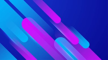 Minimum geometrik soyut mavi ve pembe arkaplan. Çember ve çizgi tasarımı. Duvar kağıdı, afiş, arkaplan veya iniş için moda tekno iş şablonu