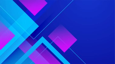 Geometrik dinamik şekiller ve hız hareket şekilleriyle soyut mavi ve pembe arkaplan