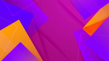 Geometrik dinamik şekilli modern soyut mor ve turuncu gradyan. Vektör illüstrasyonu soyut grafik tasarım sancak modeli sunum arkaplan şablonu.