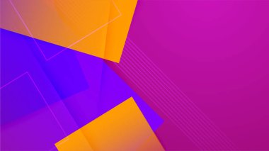 Geometrik dinamik şekilli modern soyut mor ve turuncu gradyan. Vektör illüstrasyonu soyut grafik tasarım sancak modeli sunum arkaplan şablonu.