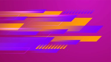 Geometrik dinamik şekilli modern soyut mor ve turuncu gradyan. Vektör illüstrasyonu soyut grafik tasarım sancak modeli sunum arkaplan şablonu.