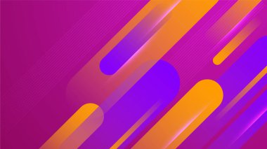 Geometrik dinamik şekilli modern soyut mor ve turuncu gradyan. Vektör illüstrasyonu soyut grafik tasarım sancak modeli sunum arkaplan şablonu.