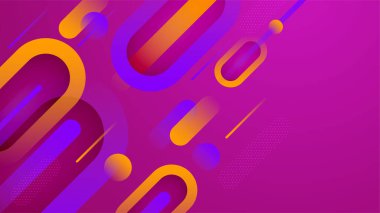 Geometrik dinamik şekilli modern soyut mor ve turuncu gradyan. Vektör illüstrasyonu soyut grafik tasarım sancak modeli sunum arkaplan şablonu.