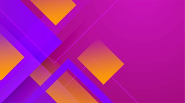 Geometrik dinamik şekilli modern soyut mor ve turuncu gradyan. Vektör illüstrasyonu soyut grafik tasarım sancak modeli sunum arkaplan şablonu.