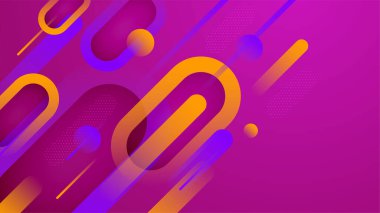Geometrik dinamik şekilli modern soyut mor ve turuncu gradyan. Vektör illüstrasyonu soyut grafik tasarım sancak modeli sunum arkaplan şablonu.