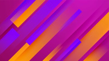 Geometrik dinamik şekilli modern soyut mor ve turuncu gradyan. Vektör illüstrasyonu soyut grafik tasarım sancak modeli sunum arkaplan şablonu.