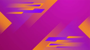 Geometrik dinamik şekilli modern soyut mor ve turuncu gradyan. Vektör illüstrasyonu soyut grafik tasarım sancak modeli sunum arkaplan şablonu.