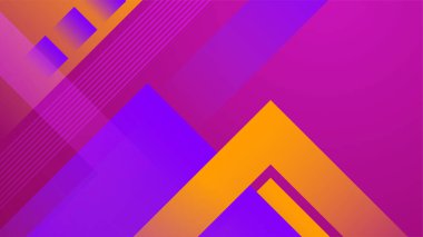 Geometrik dinamik şekilli modern soyut mor ve turuncu gradyan. Vektör illüstrasyonu soyut grafik tasarım sancak modeli sunum arkaplan şablonu.