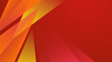 Parlak kontrastlı, geometrik şekilli ve 3D dinamik elementli modern kırmızı ve turuncu gradyan. Vektör illüstrasyonu soyut grafik tasarım bayrak deseni sunum web şablonu.