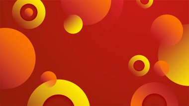 Parlak kontrastlı, geometrik şekilli ve 3D dinamik elementli modern kırmızı ve turuncu gradyan. Vektör illüstrasyonu soyut grafik tasarım bayrak deseni sunum web şablonu.