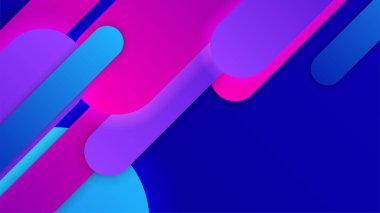Soyut teknoloji fütüristik mavi ve pembe neon renkli geometrik oklar hareket arkaplanını şekillendirir