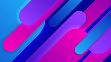 Geometrik dinamik şekiller ve spor hız elementi ile soyut mavi ve pembe gradyan. Teknoloji geçmişi, yüksek teknoloji, spor için tasarım