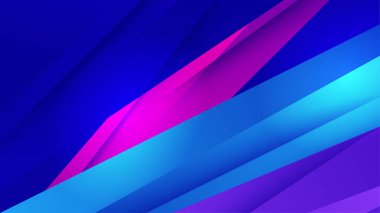 Geometrik dinamik şekiller ve spor hız elementi ile soyut mavi ve pembe gradyan. Teknoloji geçmişi, yüksek teknoloji, spor için tasarım