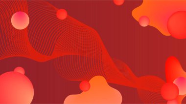 Soyut geometrik dekorasyon elementleriyle turuncu sarı arkaplan