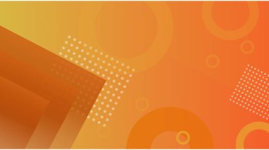 Soyut geometrik dekorasyon elementleriyle turuncu sarı arkaplan