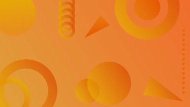 Soyut geometrik dekorasyon elementleriyle turuncu sarı arkaplan