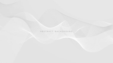 Soyut açık gri ve beyaz çizgi eğrisi uzay arkaplan çizimi ile modern dalga dokusu