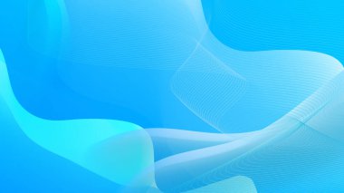 Dalga eğrisi çizgisi ve dijital teknoloji kavramına sahip soyut mavi arkaplan