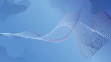 Eğri dalga çizgisine sahip soyut mavi arkaplan