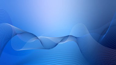 Eğri dalga çizgisine sahip soyut mavi arkaplan