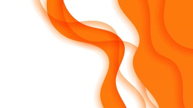 Dalga çizgileri, teknoloji şekilleri, geometrik yaratıcı ve minimum gradyan kavramlara sahip, posterler, afişler ve iniş sayfaları için soyut minimal turuncu arkaplan. Modern turuncu arkaplan