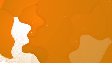 Dalga çizgileri, teknoloji şekilleri, geometrik yaratıcı ve minimum gradyan kavramlara sahip, posterler, afişler ve iniş sayfaları için soyut minimal turuncu arkaplan. Modern turuncu arkaplan