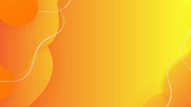 Dalga çizgileri, teknoloji şekilleri, geometrik yaratıcı ve minimum gradyan kavramlara sahip, posterler, afişler ve iniş sayfaları için soyut minimal turuncu arkaplan. Modern turuncu arkaplan