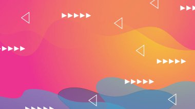 Memphis turuncu soyut geometri arka planı. Renkli şekiller desen, canlı renk dokusu ve soyut vektör arkaplanı soyut renk kalıpları