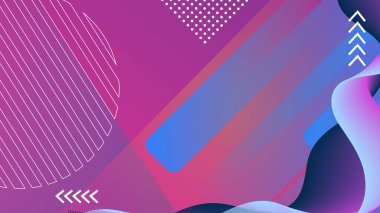 Memphis geometri geçmişi. Renkli şekiller desen, canlı renk dokusu ve soyut vektör arkaplanı soyut renk kalıpları