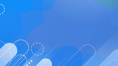 Geometrik memphis tarzıyla soyut mavi arkaplan