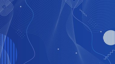 Geometrik memphis tarzıyla soyut mavi arkaplan