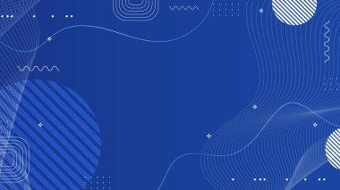 Geometrik memphis tarzıyla soyut mavi arkaplan