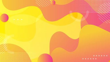 Geometrik memphis tarzıyla soyut turuncu ve sarı gradyan