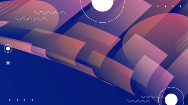 Geometrik panel ve memphis tarzıyla soyut dinamik renkli arkaplan