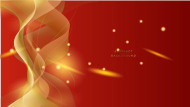 Altın çizgili kırmızı lüks arka plan, çapraz çizgi elementi ve simli ışık efekti dekorasyonu