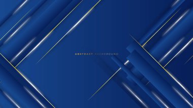 Soyut dalgalı lüks, koyu mavi ve altın arka plan. Görüntü vektörü