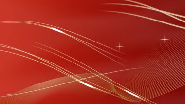 Soyut kırmızı ve altın çizgiler arkaplanı