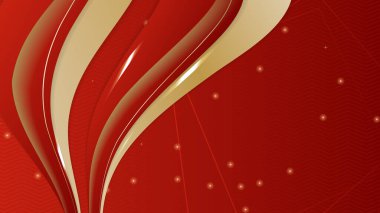 Soyut kırmızı ve altın çizgiler arkaplanı
