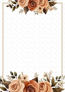 Kahverengi beyaz ve bej renkli modern moda vektör tasarım çerçevesi. Arkaplan sonbahar boho şablonu