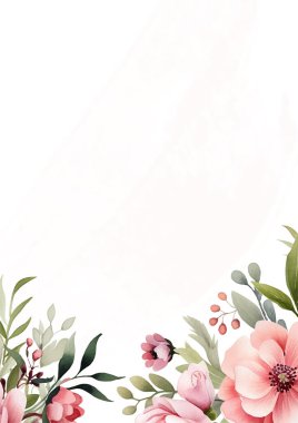 Pembe ve beyaz vektör gerçekçi altın renkli çiçek ve flora davetiyesi