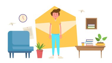 Bir işadamı işi hakkında e-posta gönderiyor.